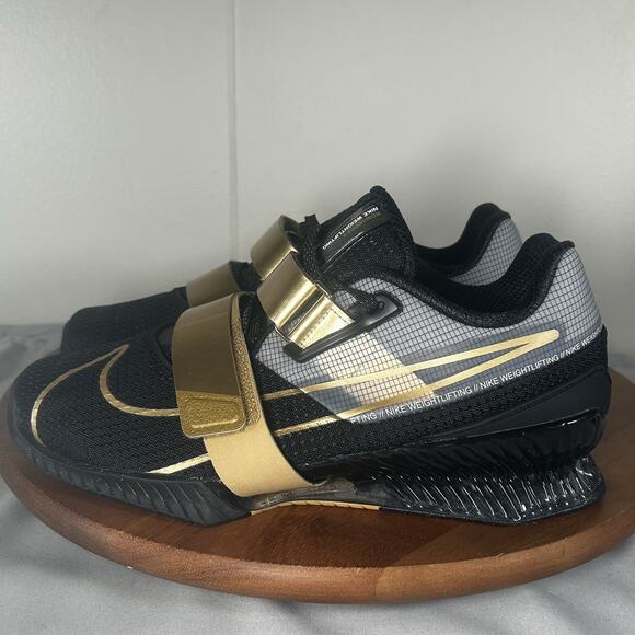 Nike Romaleos 4 Weightlifting Black Gold Shoes CD3463-001 Men’s Size 9.5 main image 4